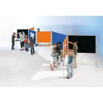 Stecktafel-Set, 4 Tafeln 170x120 cm, 3 Tafeln 120x100 cm, 8 T-Fuß Stative, 
